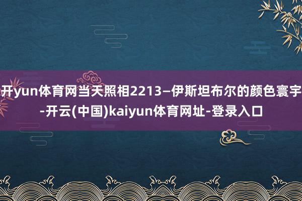 开yun体育网当天照相2213—伊斯坦布尔的颜色寰宇-开云(中国)kaiyun体育网址-登录入口