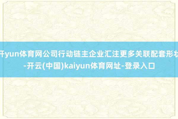 开yun体育网公司行动链主企业汇注更多关联配套形状-开云(中国)kaiyun体育网址-登录入口