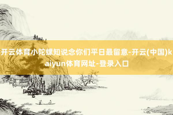 开云体育小陀螺知说念你们平日最留意-开云(中国)kaiyun体育网址-登录入口