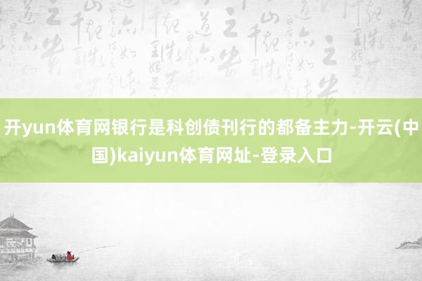 开yun体育网银行是科创债刊行的都备主力-开云(中国)kaiyun体育网址-登录入口