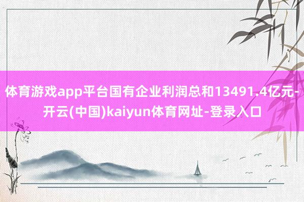 体育游戏app平台国有企业利润总和13491.4亿元-开云(中国)kaiyun体育网址-登录入口