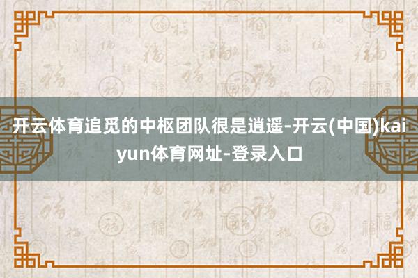 开云体育追觅的中枢团队很是逍遥-开云(中国)kaiyun体育网址-登录入口