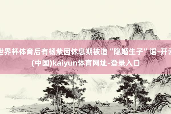 世界杯体育后有杨紫因休息期被造“隐婚生子”谣-开云(中国)kaiyun体育网址-登录入口
