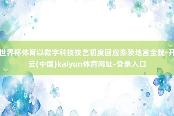 世界杯体育以数字科技技艺初度回应秦陵地宫全貌-开云(中国)kaiyun体育网址-登录入口
