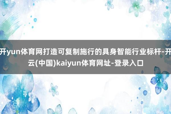 开yun体育网打造可复制施行的具身智能行业标杆-开云(中国)kaiyun体育网址-登录入口
