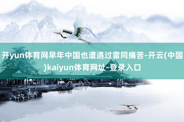 开yun体育网早年中国也遭遇过雷同痛苦-开云(中国)kaiyun体育网址-登录入口