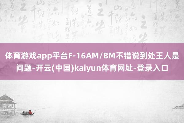 体育游戏app平台F-16AM/BM不错说到处王人是问题-开云(中国)kaiyun体育网址-登录入口