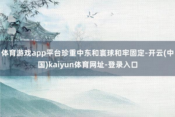 体育游戏app平台珍重中东和寰球和牢固定-开云(中国)kaiyun体育网址-登录入口